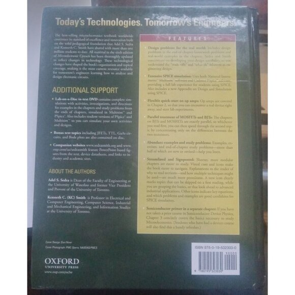 Microelectronic Circuits by Adel Sedra & Kenneth Smith – CMOS & Analog Circuits - Picture 2 of 2